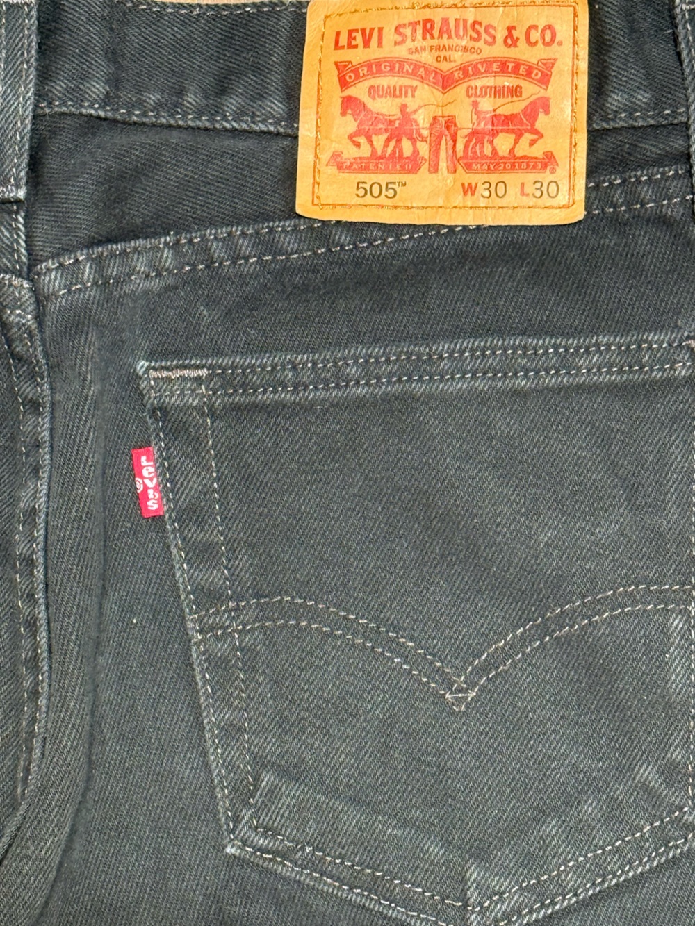 Levi’s 505 Black Denim Men’s W30 L30 Straight Classic Americana Streetwear NWOT